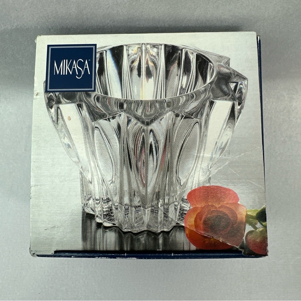 Mikasa Crystal Votive Glass Decorative Sigma Candle Holder - Picture 13 of 14